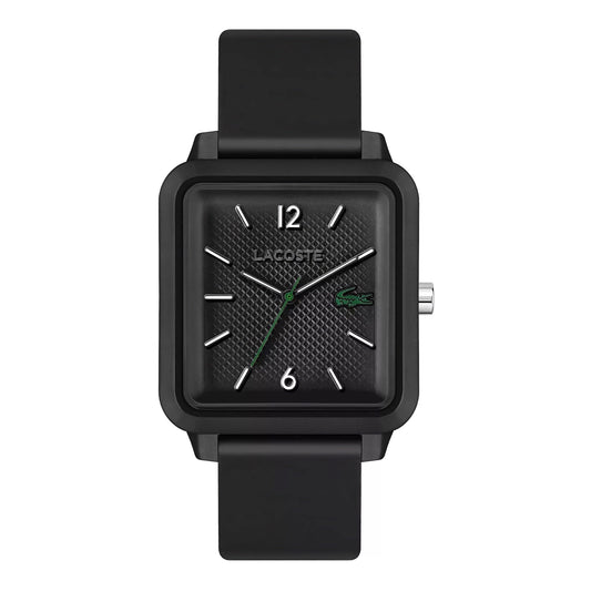 Lacoste.12.12 Studio 3 Hands Watch Black Silicone Strap, chronograph, black, casec_black, Goodwatch fashion & trendy watches