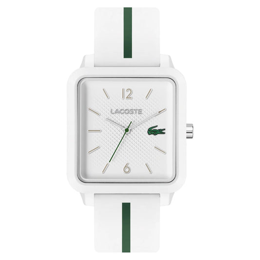 Lacoste.12.12 Studio 3 Hands Watch White Silicone Strap, chronograph, 42mm, casec_white, Goodwatch fashion & trendy watches