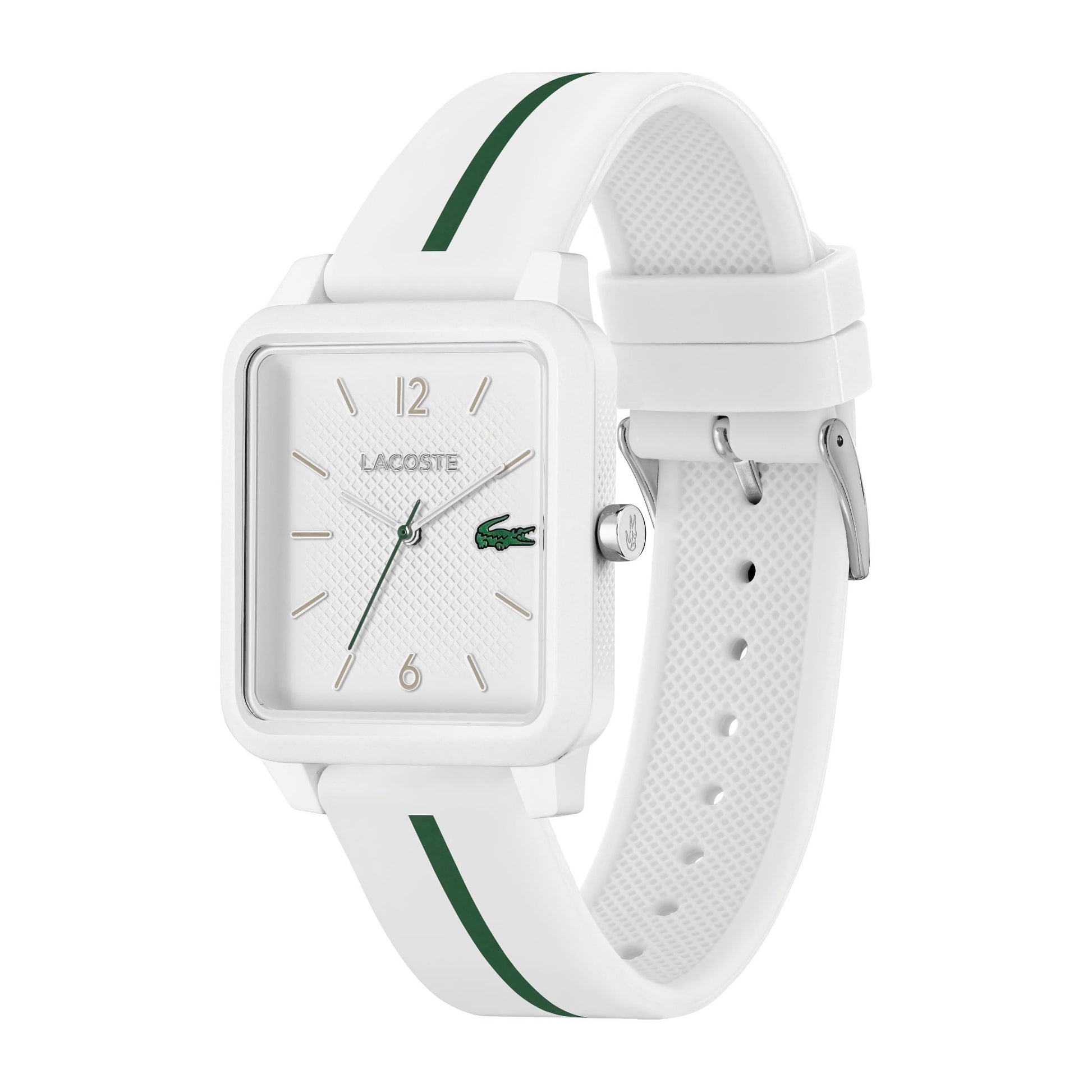Lacoste.12.12 Studio 3 Hands Watch White Silicone Strap, chronograph, 42mm, casec_white, Goodwatch fashion & trendy watches
