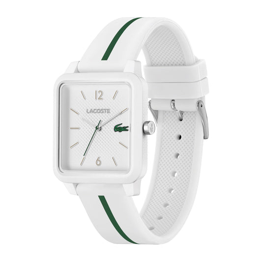 Lacoste.12.12 Studio 3 Hands Watch White Silicone Strap, chronograph, 42mm, casec_white, Goodwatch fashion & trendy watches