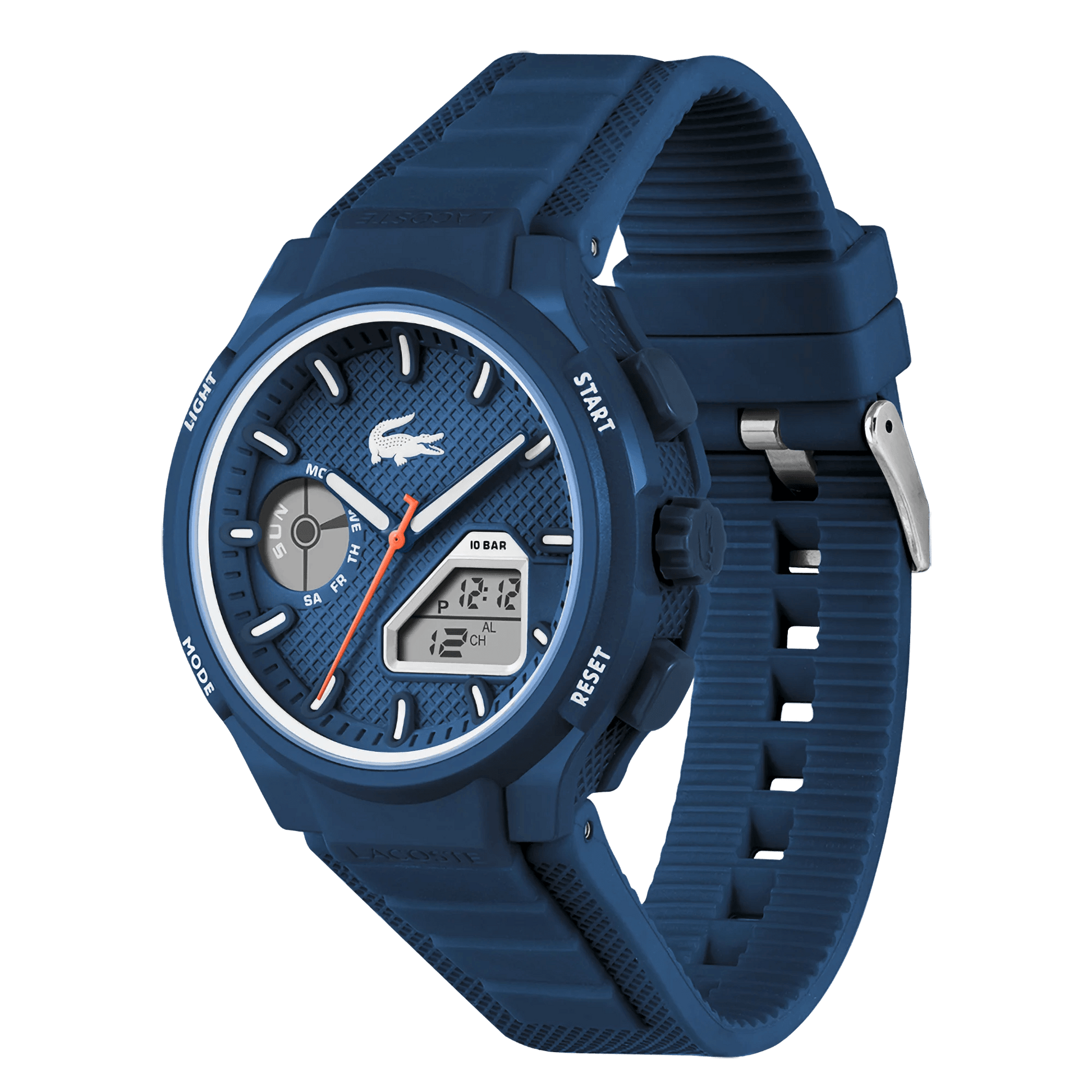 Lacoste LC33 World Time Chrono Light Navy Date Dial Silicone Strap Men's Watch, , , , Goodwatch fashion & trendy watches