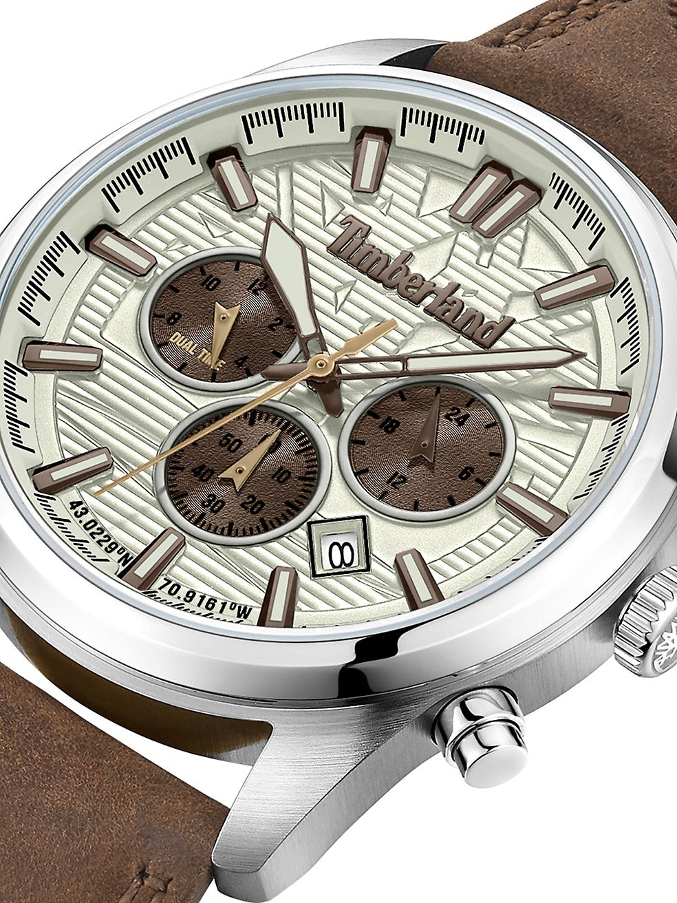 Product description: A Timberland Northbridge Stainless Steel & Leather Strap Chronograph Watch.