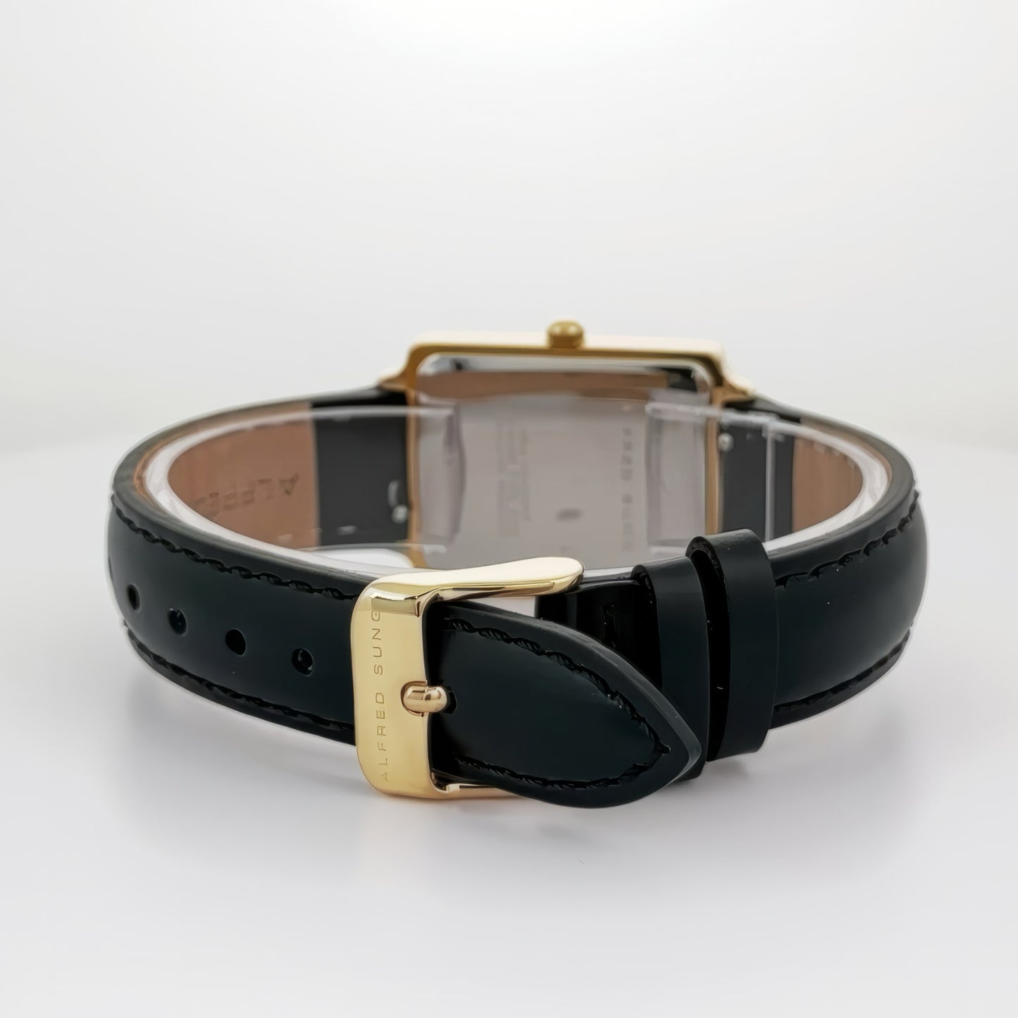 Alfred Sung Horizon Sunray Black Dial & Leather Strap Ladies watch