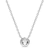 Aura's Pendant Necklace With Crystals showcases a round, clear gemstone at its center, gracefully enhanced with dazzling Swarovski Crystals.