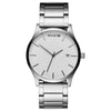 MVMT Classic White Silver Men's Watch: Minimalist design, silver hour markers, metal link band.