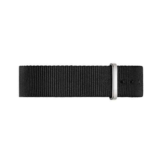The AVI-8 Genuine NATO Strap artfully combines olive green and black nylon, complemented by a stainless steel buckle on a pristine white backdrop.