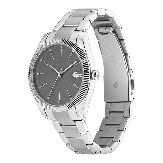 Lacoste Parisienne Ladies Grey Sunray Dial Silver Bracelet Watch, Women, 36mm, silver, Goodwatch fashion & trendy watches