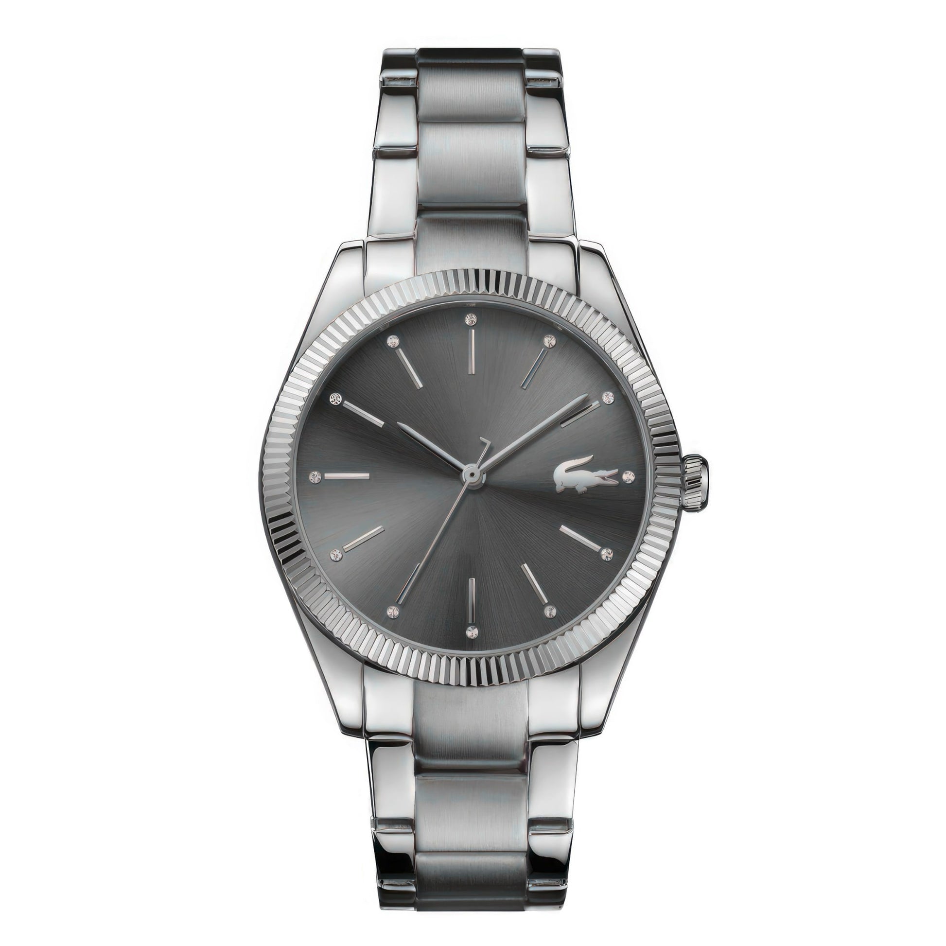 Lacoste Parisienne Ladies Grey Sunray Dial Silver Bracelet Watch, Women, 36mm, silver, Goodwatch fashion & trendy watches