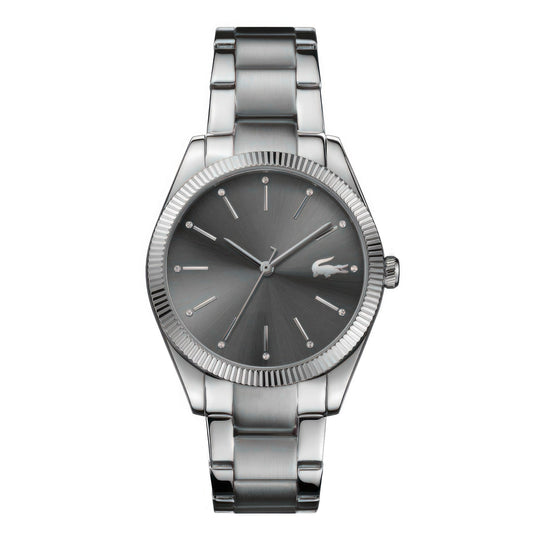 Lacoste Parisienne Ladies Grey Sunray Dial Silver Bracelet Watch, Women, 36mm, silver, Goodwatch fashion & trendy watches