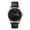 Lacoste Vienna Black Dial Black Leather Strap Men's Watch, Men, 42mm, black, Goodwatch fashion & trendy watches