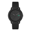 Lacoste.12.12 Black Dial Black Silicone Strap Men's Watch, Men, 42mm, black, Goodwatch fashion & trendy watches