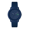 Lacoste.12.12 Blue Dial Blue Silicone Strap Men's Watch, Men, 42mm, bleu, Goodwatch fashion & trendy watches