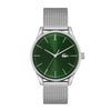 Lacoste Vienna Black Green Sunray Dial Silver Mesh Bracelet Men's Watch, Men, 42mm, green, Goodwatch fashion & trendy watches