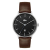 Lacoste Club Men's Date Black Watch Brown Leather Strap, Men, 42mm, black, Goodwatch fashion & trendy watches