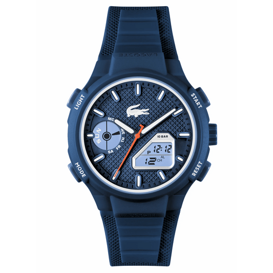 Lacoste LC33 World Time Chrono Light Navy Date Dial Silicone Strap Men's Watch, , , , Goodwatch fashion & trendy watches