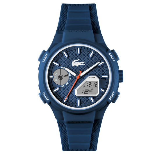 Lacoste LC33 World Time Chrono Light Navy Date Dial Silicone Strap Men's Watch, , , , Goodwatch fashion & trendy watches