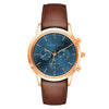 Alfred Sung Chronograph Blue Sunray Dial Brown Leather Strap Men's watch, , , , Goodwatch fashion & trendy watches