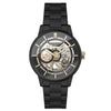Alfred Sung Automatic III men's watch with black skeleton dial, mechanical workings, and gold accents.
