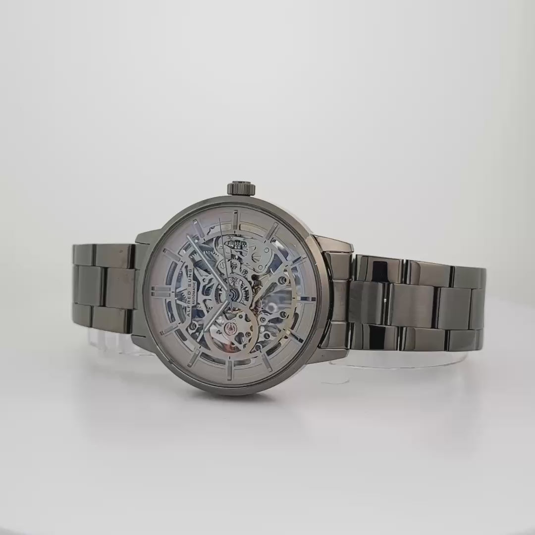 Alfred Sung Automatic III Grey Skeleton Dial Gunmetal
