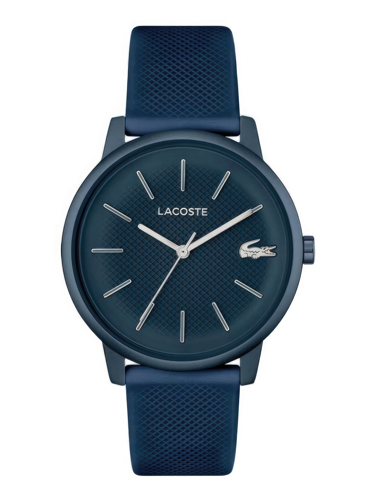 Lacoste Men's Lacoste.12.12 Move Blue Watch 2011241 with a blue silicone strap.