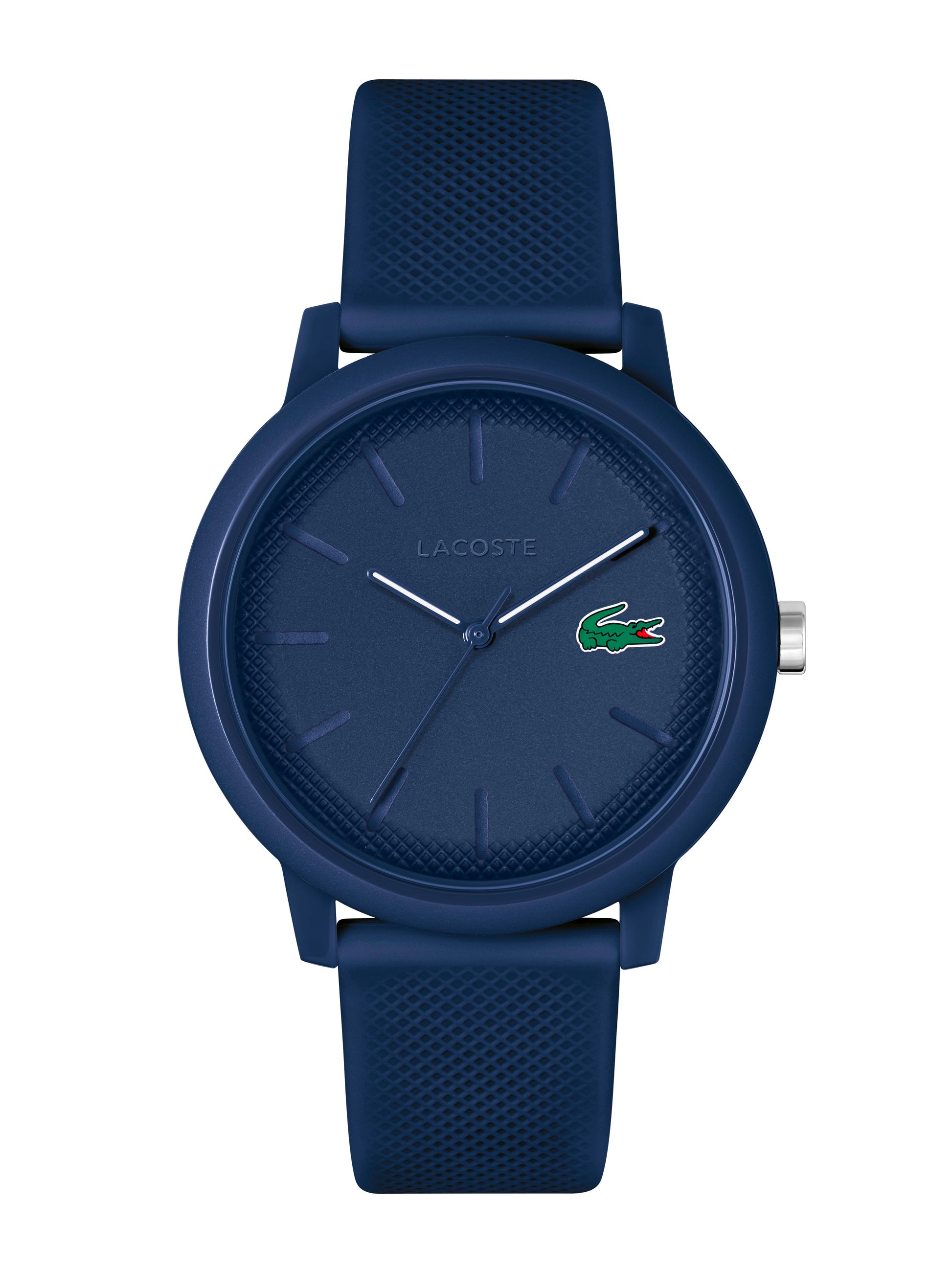 Introducing the MenÕs Lacoste.12.12 Blue Watch 2011172 by Lacoste, featuring a contemporary design and impressive water resistance. This stunning timepiece perfectly embodies the essence of a Lacoste watch.