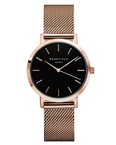 Rosefield Tribeca Womens Analogue Quartz Watch with Gold-Plated-Stainless-Steel Bracelet TBR-T59