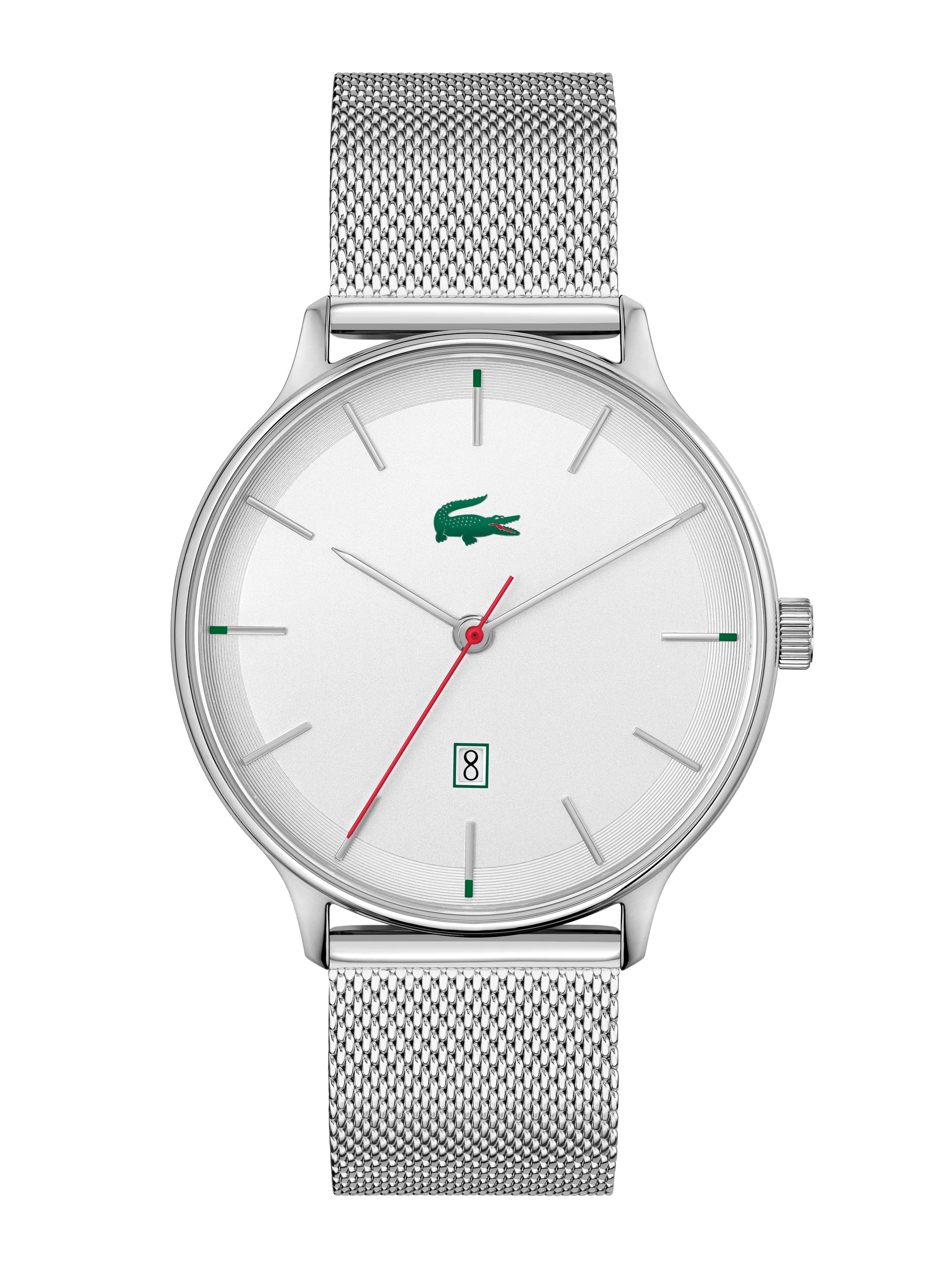 Lacoste Men's Club Silver Watch 2011201 with leather strap.